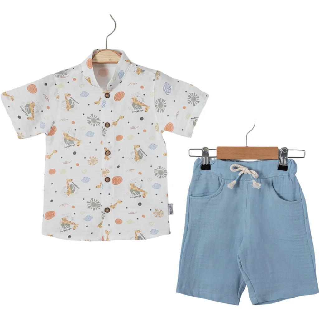 Giraffe Printed Shirt Set