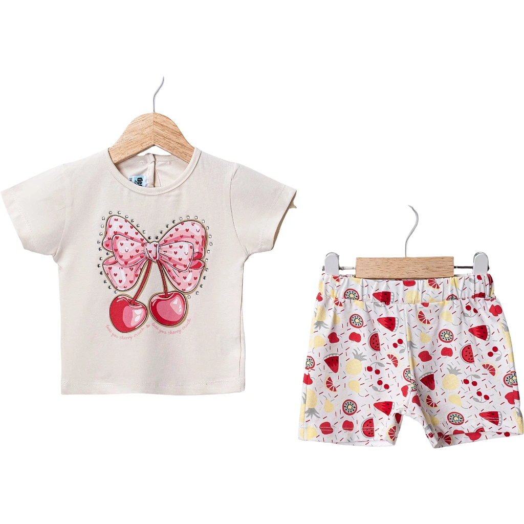 Cherry Bow Duo (Yellow, 9/12M)
