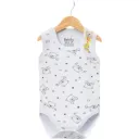 Bear Print Sleeveless Bodysuit