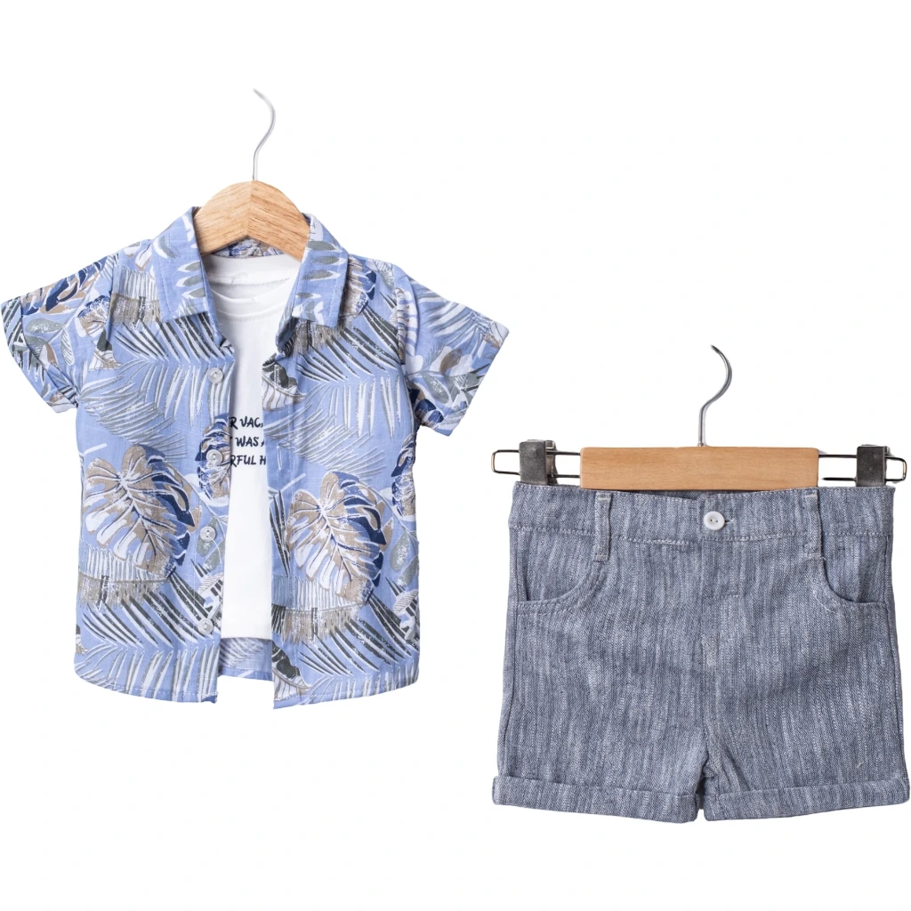Summer Vacation Printed Boys' 3-Piece Set