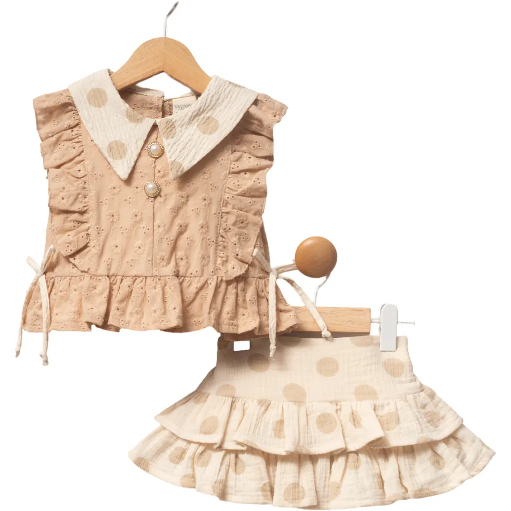 Ruffles Polkadot Skirt Set