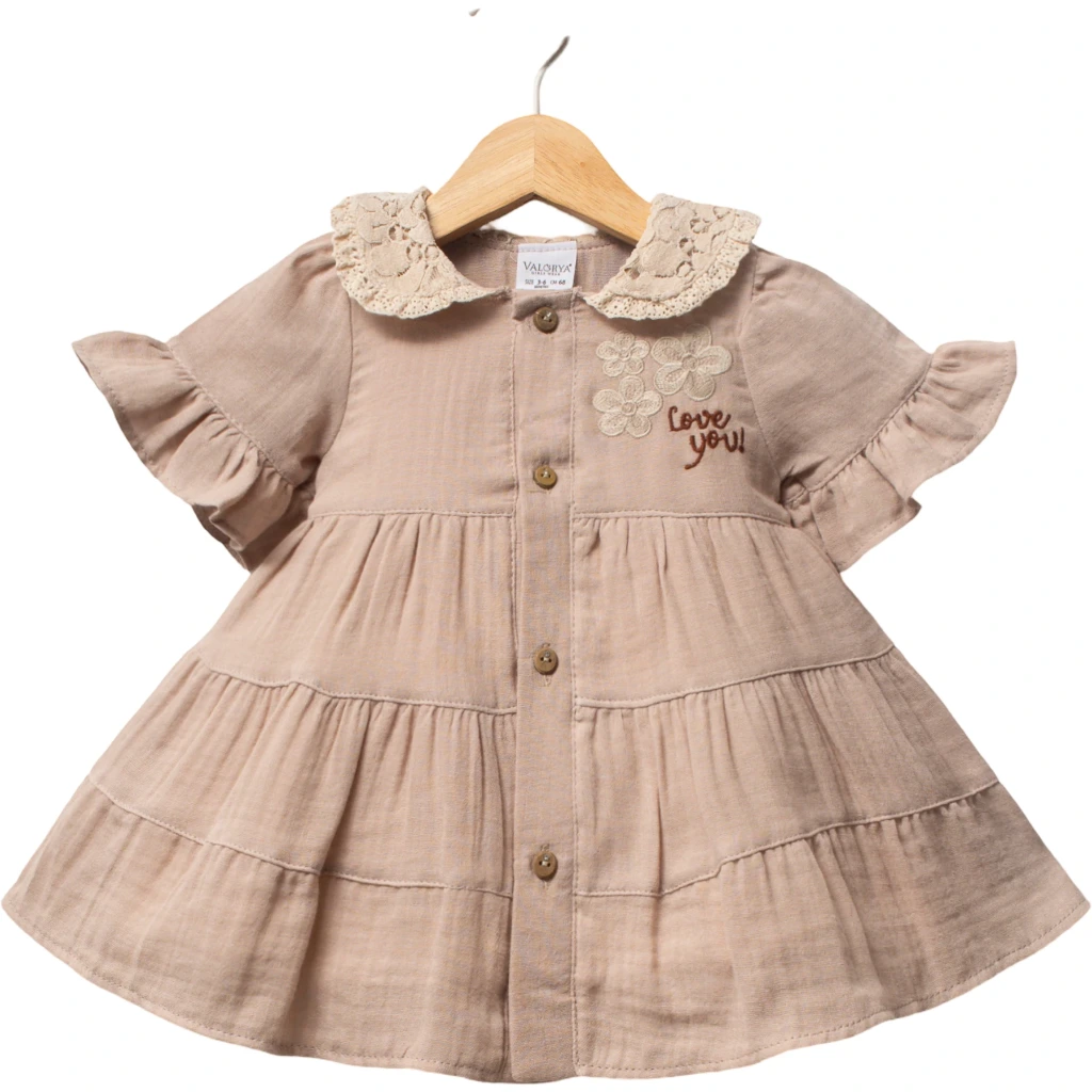 Floral Embroidery Tiered Dress