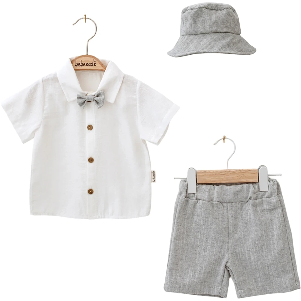 Little Gentleman Noah Set (Grey, 6/9M)