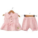 Girls' Floral Muslin 2-Piece Set