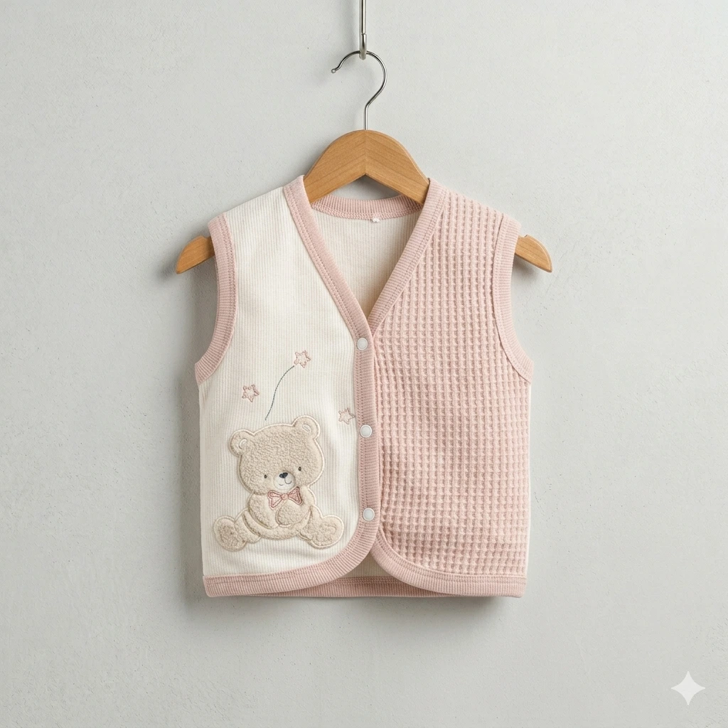 Cute Two-Toned Teddy Bear Vest (0/3M)