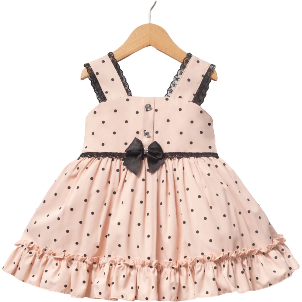 Polkadot Bow Dress (Pink, 3/6M)