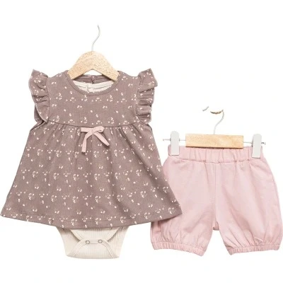 Floral 3-Piece Dress Set (Pink, 9/12M)