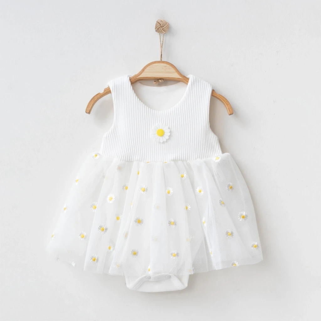 Newborn Cute Dress (CD: Daisy White, 18M)