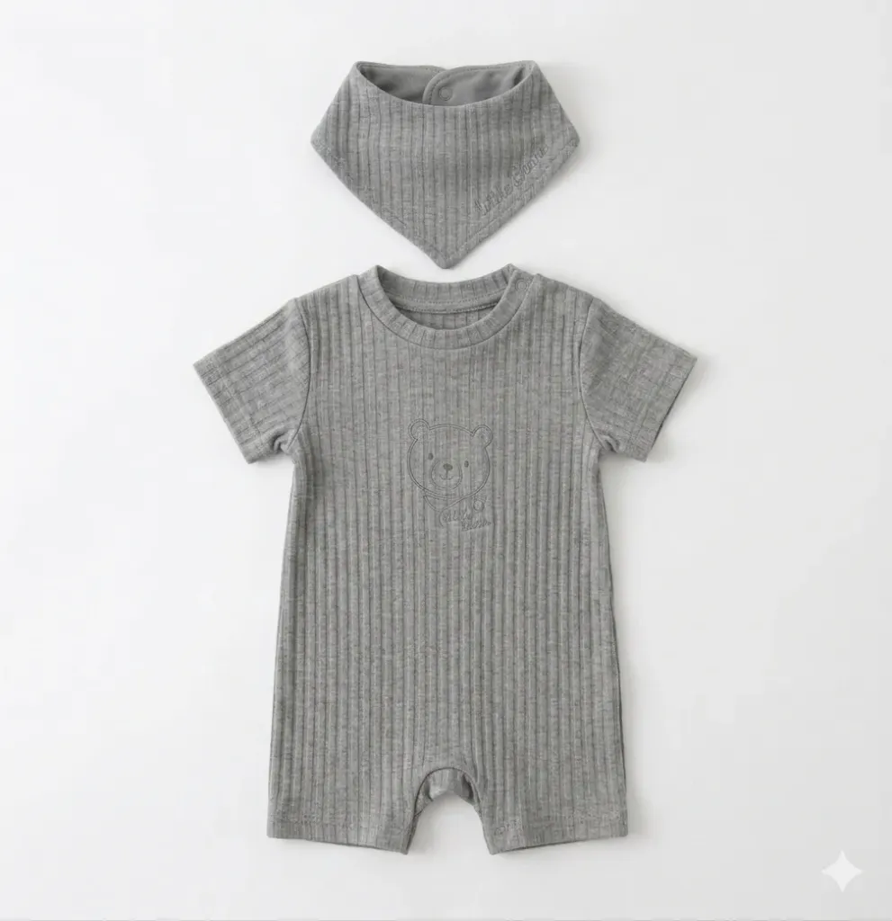 Hudson Romper & Bib Set (3/6M)