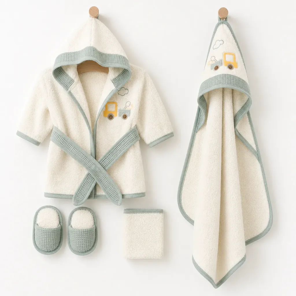 Tiny Wheels Bathrobe Set (Boy)