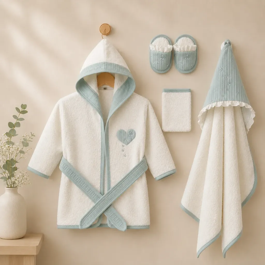 Big-Heart Soft Bathrobe Set