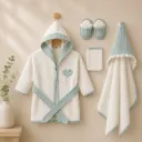 Big-Heart Soft Bathrobe Set