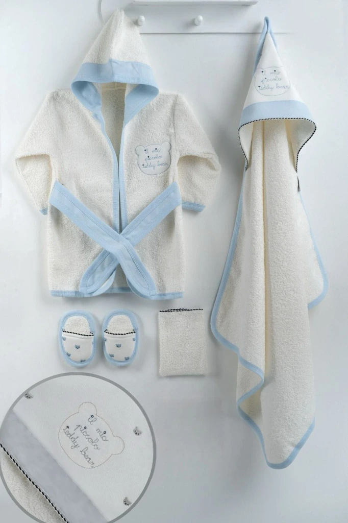 Cute Baby White Piccolo Teddy Bear Bathrobe