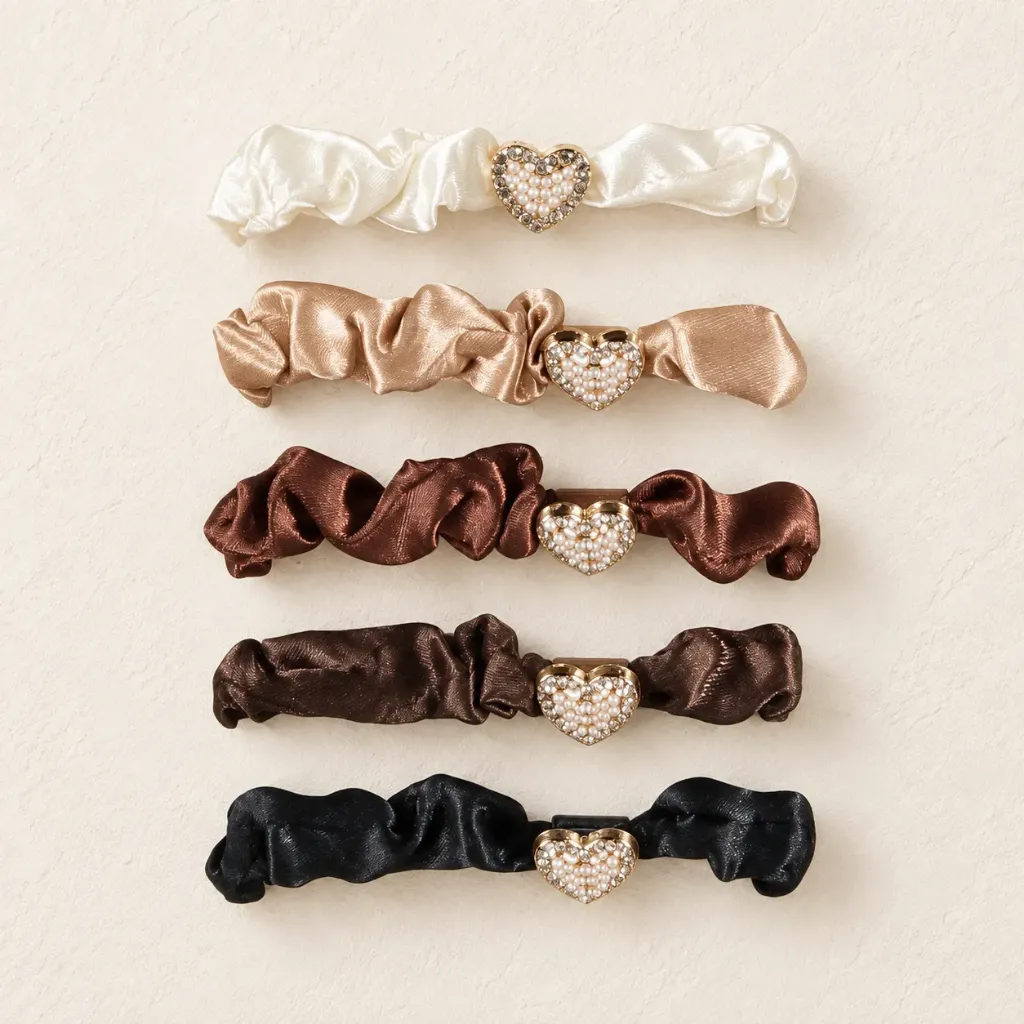 Multicolor Heart Scrunchies