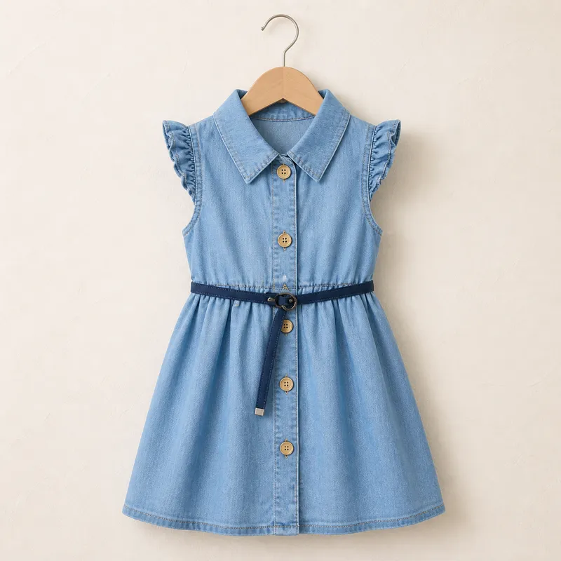 Light Denim Dress (2Y, Blue Belt)