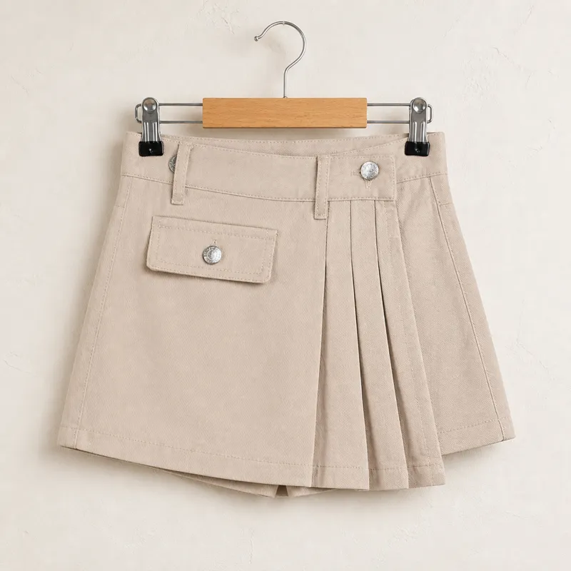 Pleated Wrap Skort (3Y, Pink)