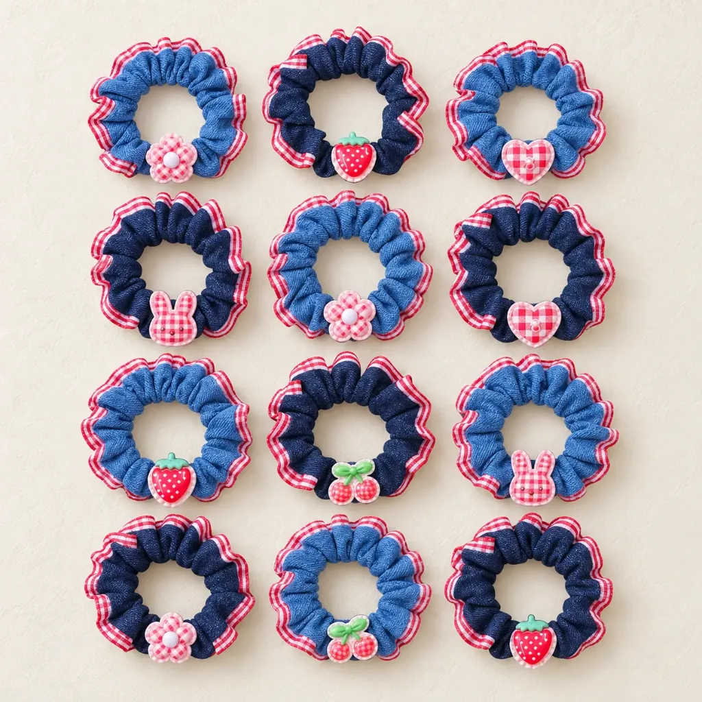 Denim Mix Scrunchies