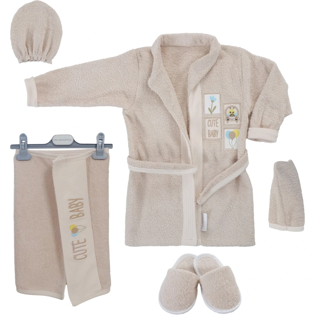 Neutral Bathrobe Set (0/3M)
