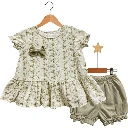 Bow-Tie Jacquard Set for Girls