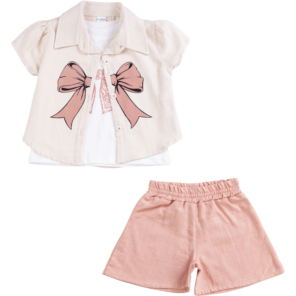 Rosy Bow Charm Set