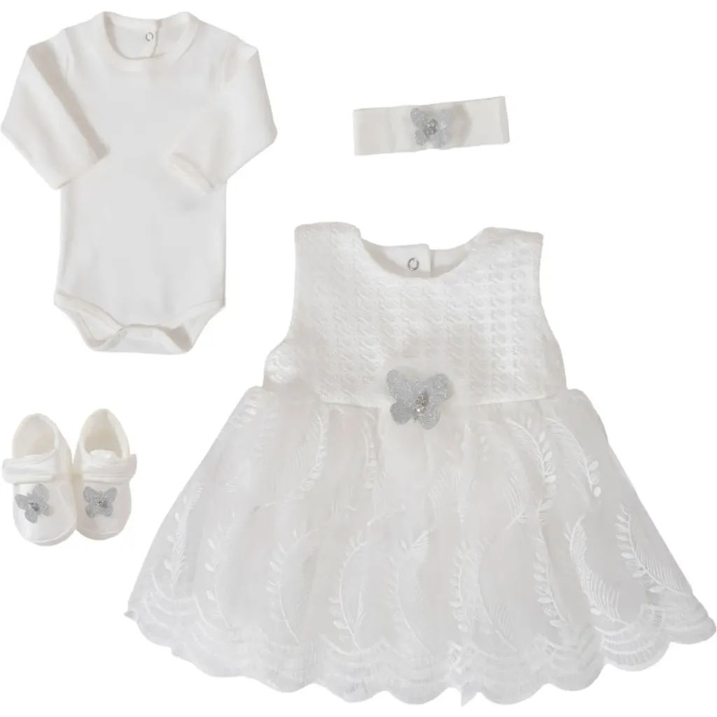 Dress Rompers Headband & Shoes Baby
