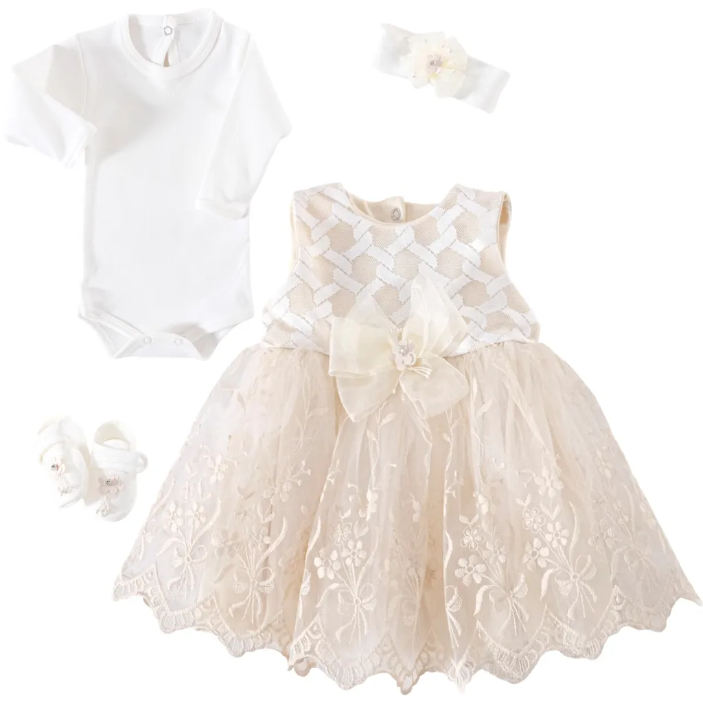 Baby Dress Set Rompers Headband Shoes