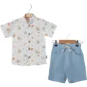 Giraffe Printed Shirt Set