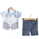 Men's 3-Piece Set with Lighthouse-Printed Waffle Shirts