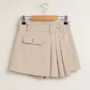 Pleated Wrap Skort