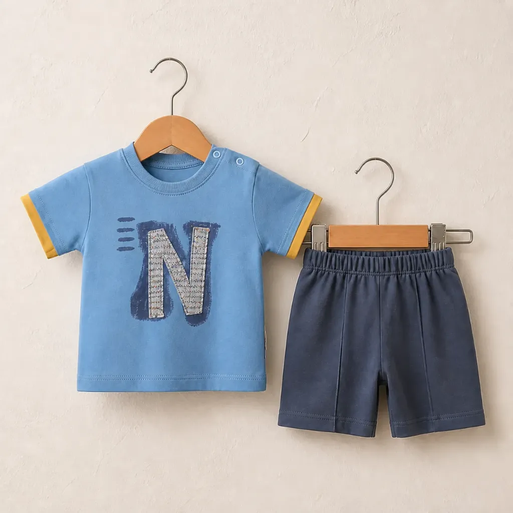 Letter 'N' Shorts Set