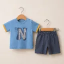 Letter 'N' Shorts Set