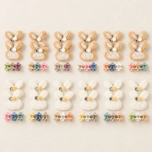 Bunny Multicolor Hair Clips