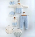 Exclusive Set of Baby Girl Cyan Smooth Clothes