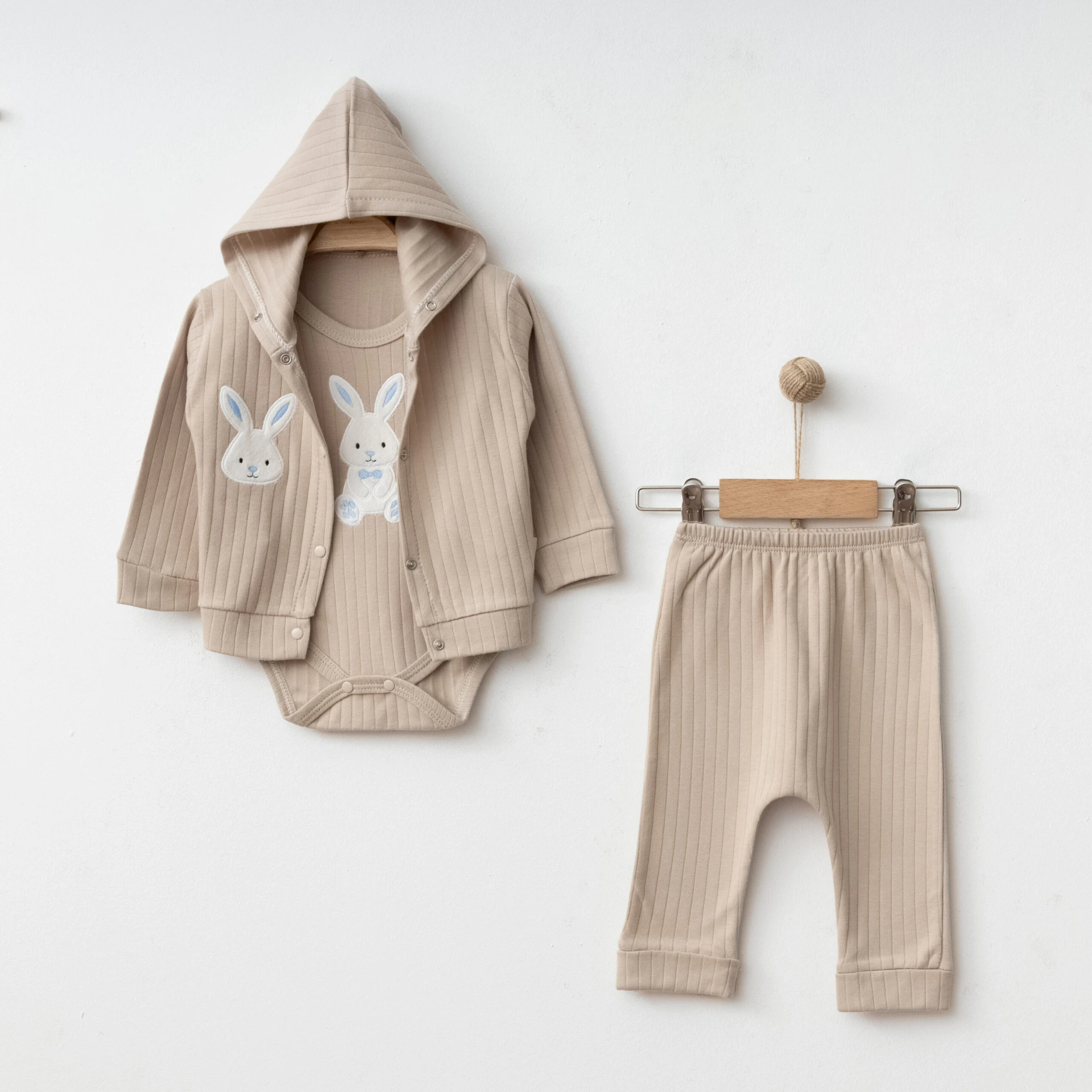 Cute Top & Bottom Rabbit-themed Hoodie Set