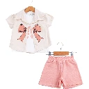 Bomlo Bow-Decorated Girl's Shirt